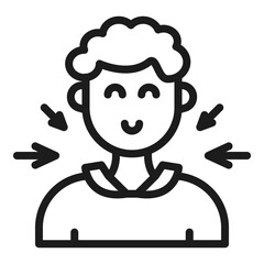 Human hierarchy icon. Outline human hierarchy vector icon for web design isolated on white background