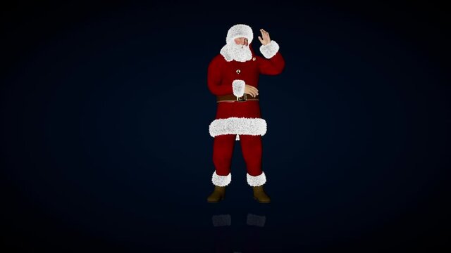 Santa Claus dancing macarena, seamless loop