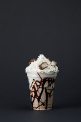 Milk shake with hazelnuts and chocolate
