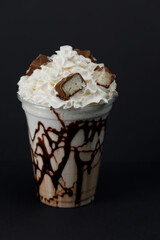 Milk shake with chocolate and hazelnuts