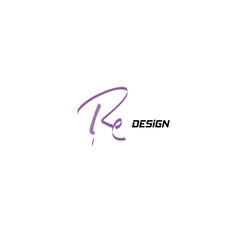 Re initial handwriting logo for identity