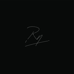Rn initial handwriting logo for identity