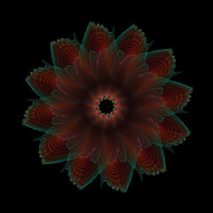 3d effect - abstract floral fractal graphic 
