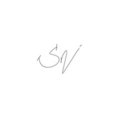 SN initial handwriting logo for identity