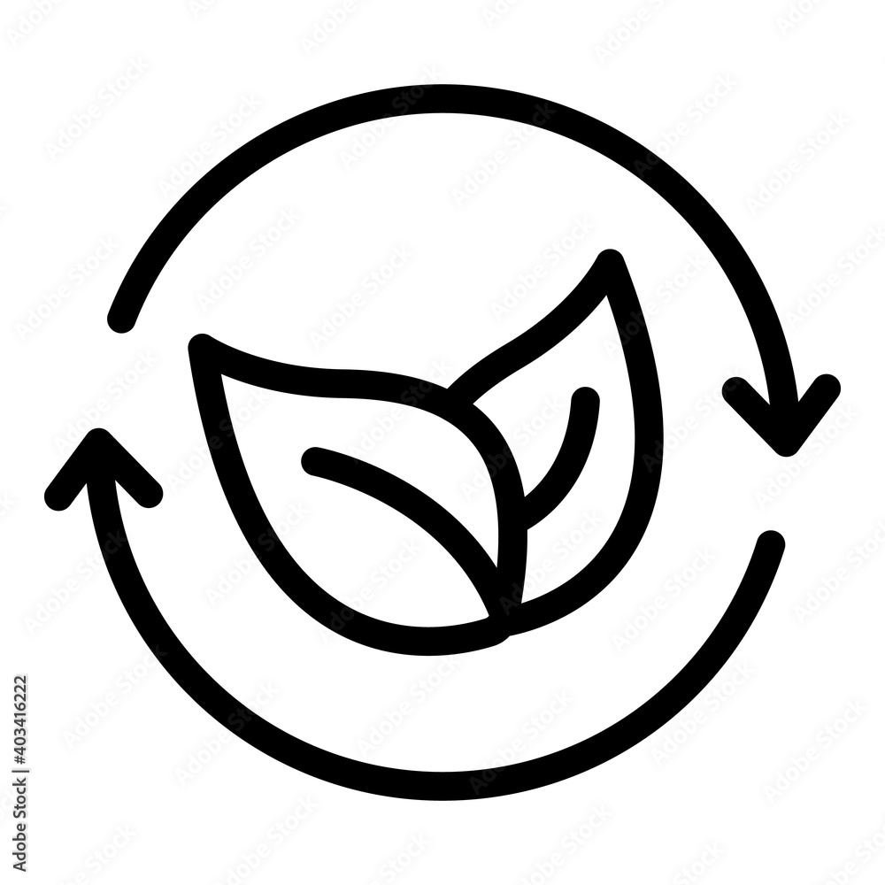 Aufkleber leaf recycle icon. outline leaf recycle vector icon for web design isolated on white background
