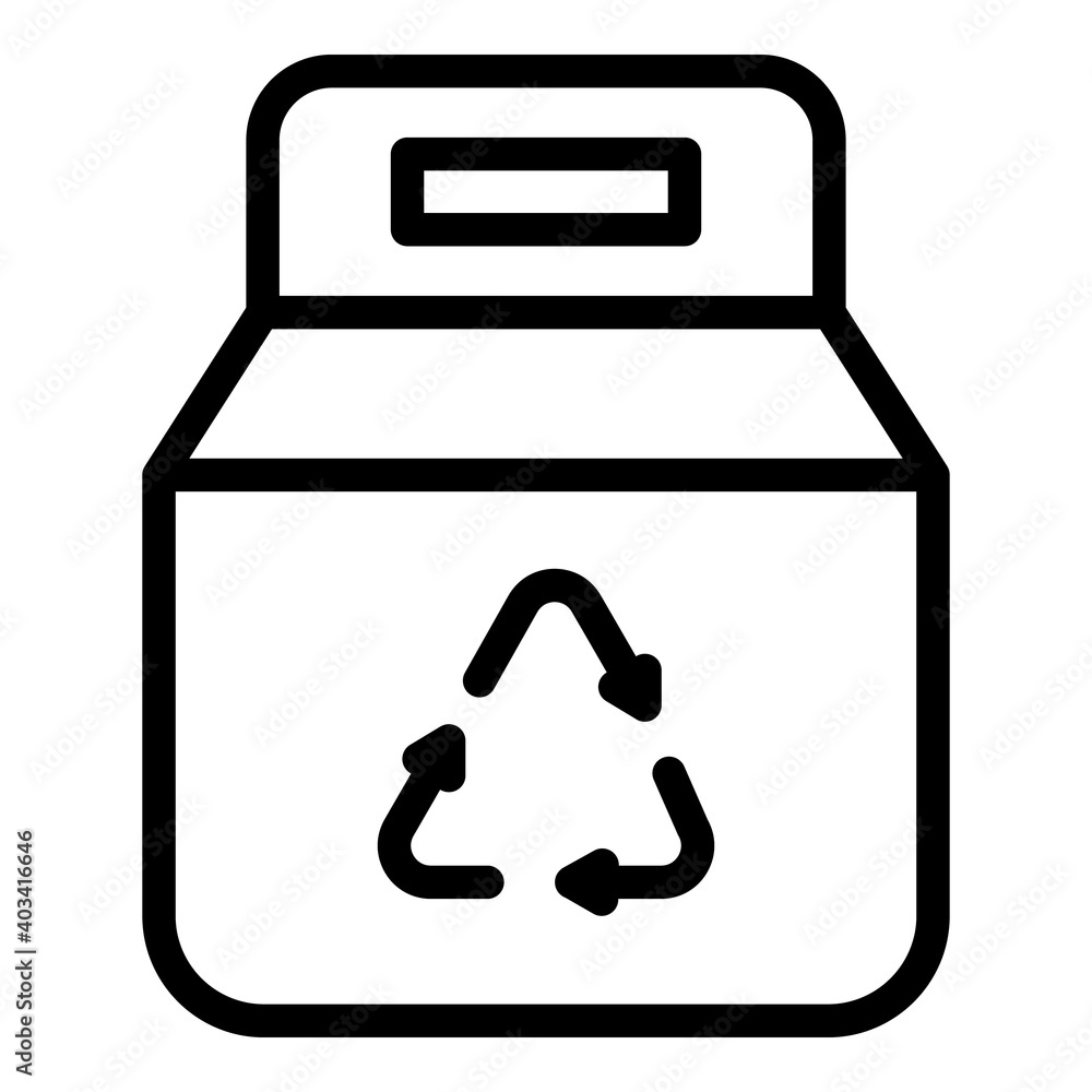 Poster recyclable bag icon. outline recyclable bag vector icon for web design isolated on white background