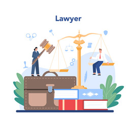 Professional lawyer concept. Punishment and judgement. Guilt and innocence