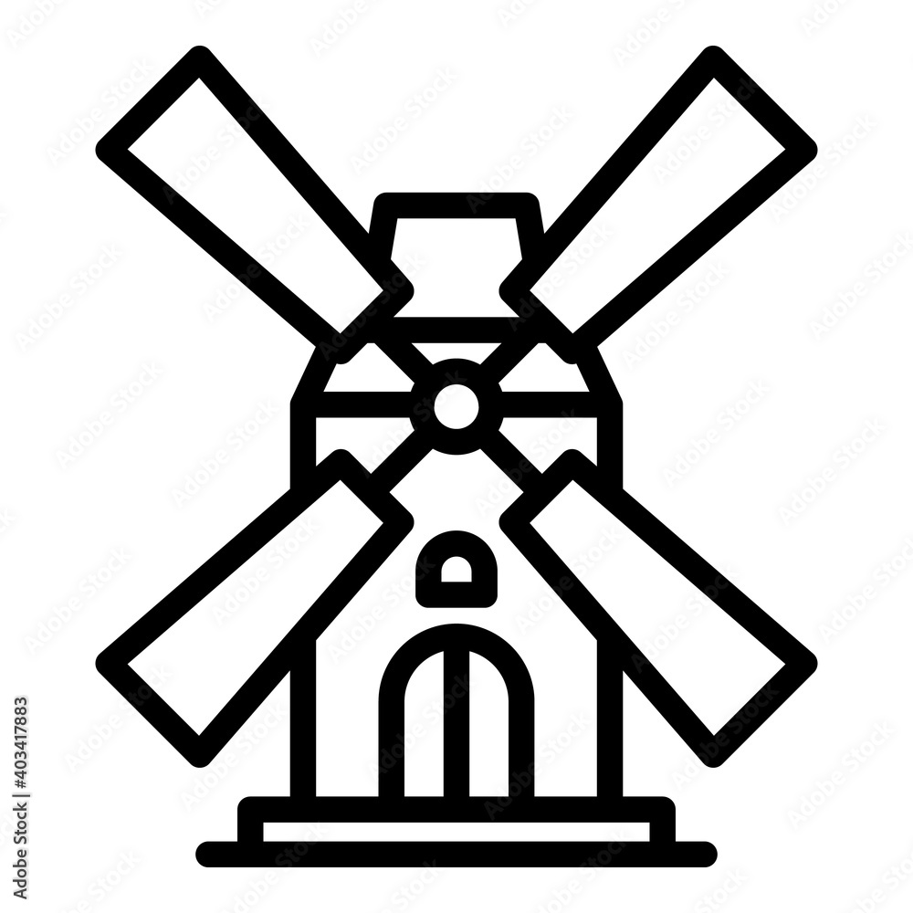 Poster windmill icon. outline windmill vector icon for web design isolated on white background