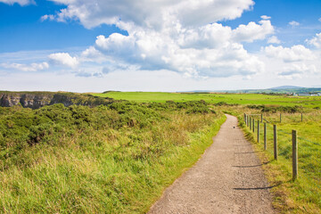 Irish landscape with footpath (Northern Ireland - United Kingdom)