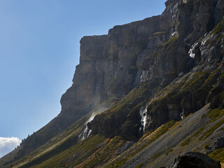 Views on the autumn hiking route in the Ordesa valley, Aragonese Pyrenees, Spain