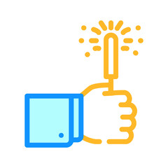 burning sparklers color icon vector illustration