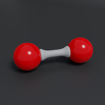 Oxygen molecule O2 3d render