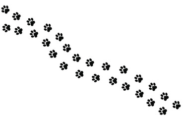 Paws of a cat, dog, puppy. Simple animal footprint pattern for bedding, fabrics, backgrounds, websites, postcards, baby prints, brown paper. Vector illustration.
