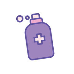 Disinfection. Hand sanitizer bottle icon, washing gel. Vector illustration Disinfection. Hand sanitizer bottle icon, washing gel. Vector illustration	
