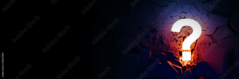 Poster lit question mark, business concepts, original 3d rendering