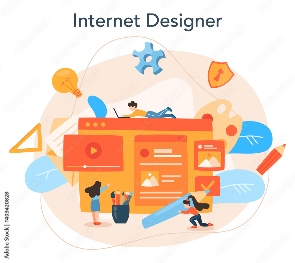 Poster web design concept. presenting content on web pages.
