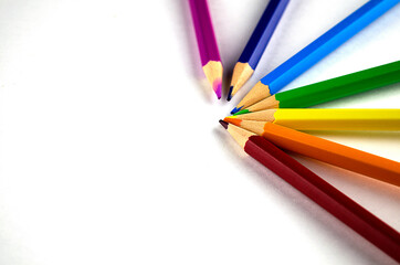 color pencils isolated on white background