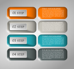 Design clean number banners template/graphic or website layout. Vector illustration.