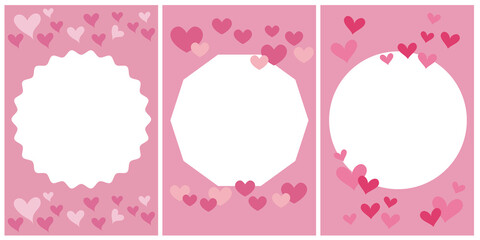Love & Valentine's day concept. Heart symbol decoration illustration for frames, Heart decoration card design. Vector illustration. バレンタインデザイン、バレンタイン背景イラスト、バレンタインカードイラスト、ハートイラストデザイン