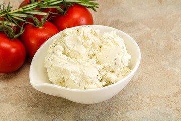 Soft cream cheese with herbs