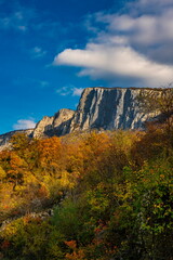 Danube gorge in Djerdap on the Serbian-Romanian border