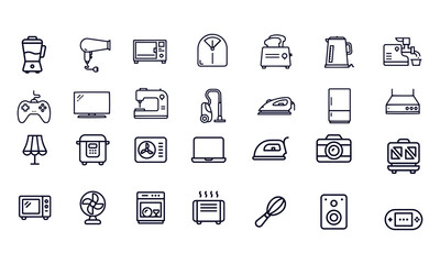 Simple Set of Home Appliances icons 