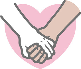 Obraz premium 手を繋ぐイラスト素材/グローバル