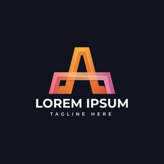 Letter A modern logo design vector