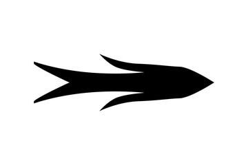 A flat black arrow icon. Direction sign, navigation button. Good for projects.