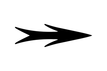 Fototapeta na wymiar A flat black arrow icon. Direction sign, navigation button. Good for projects.