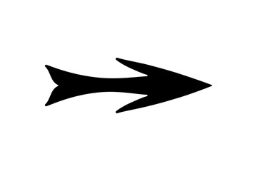 Fototapeta na wymiar A flat black arrow icon. Direction sign, navigation button. Good for projects.
