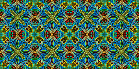 Digital bright blue background. Festive colorful texture