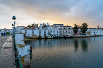 view of the old city center of historic Tavira