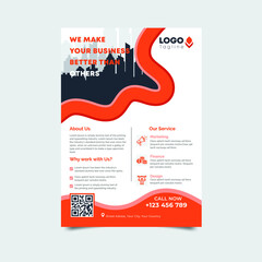 Business Corporate Flyer poster  brochure design vector template in A4 size