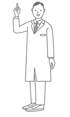 Full body illustration of a doctor explaining