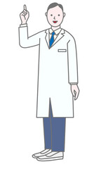 Full body illustration of a doctor explaining