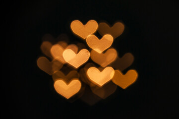 Valentine's Day background with heart shaped bokeh lights