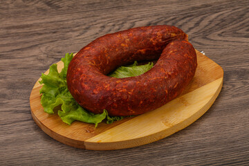 Krakowska sausage over the board