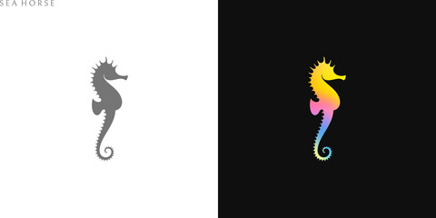 Colorful seahorse. Cute animal © Aleksei_7799