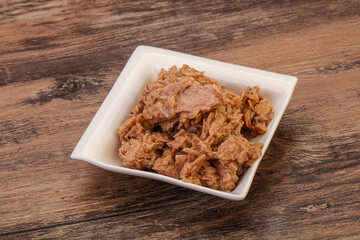 Canned tuna fillet for salad