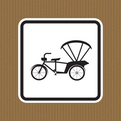 Beware Tricycle Symbol Sign Isolate On White Background,Vector Illustration EPS.10