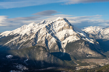Aerial view of Cascade Mountain. Banff National Park, Canadian Rockies, Alberta, Canada. © Shawn.ccf