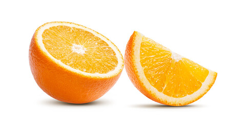 Fototapeta na wymiar sliced orange isolated on the white