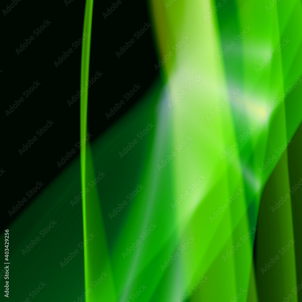 Poster abstract composition of refractive smooth blue-violet lines on a dark background in light rays, 3d r