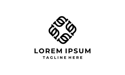 initial letter S and P with crowd community logo design template