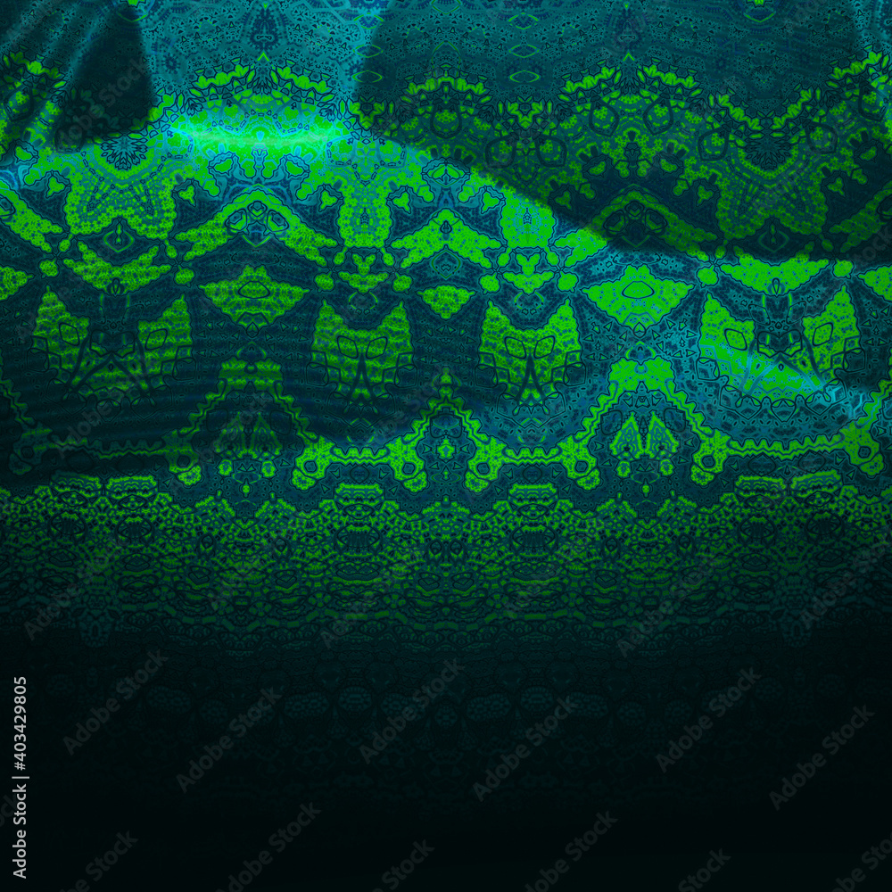 Poster abstract skin-like texture reptile with a yellow pattern on a green background, afro, 3d rendering, 