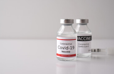 Medical equipment to vaccination for  COVID-19. Vaccination background coronavirus. 