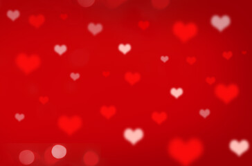 Red hearts background. Copy space for text. Valentine's day concept.