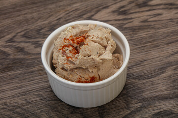 Herring butter spread in the bowl