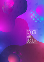 Abstract modern graphic element. Dynamic colored shapes and waves. Banner with flowing liquid shapes. Template for landing page design or website background. Vector